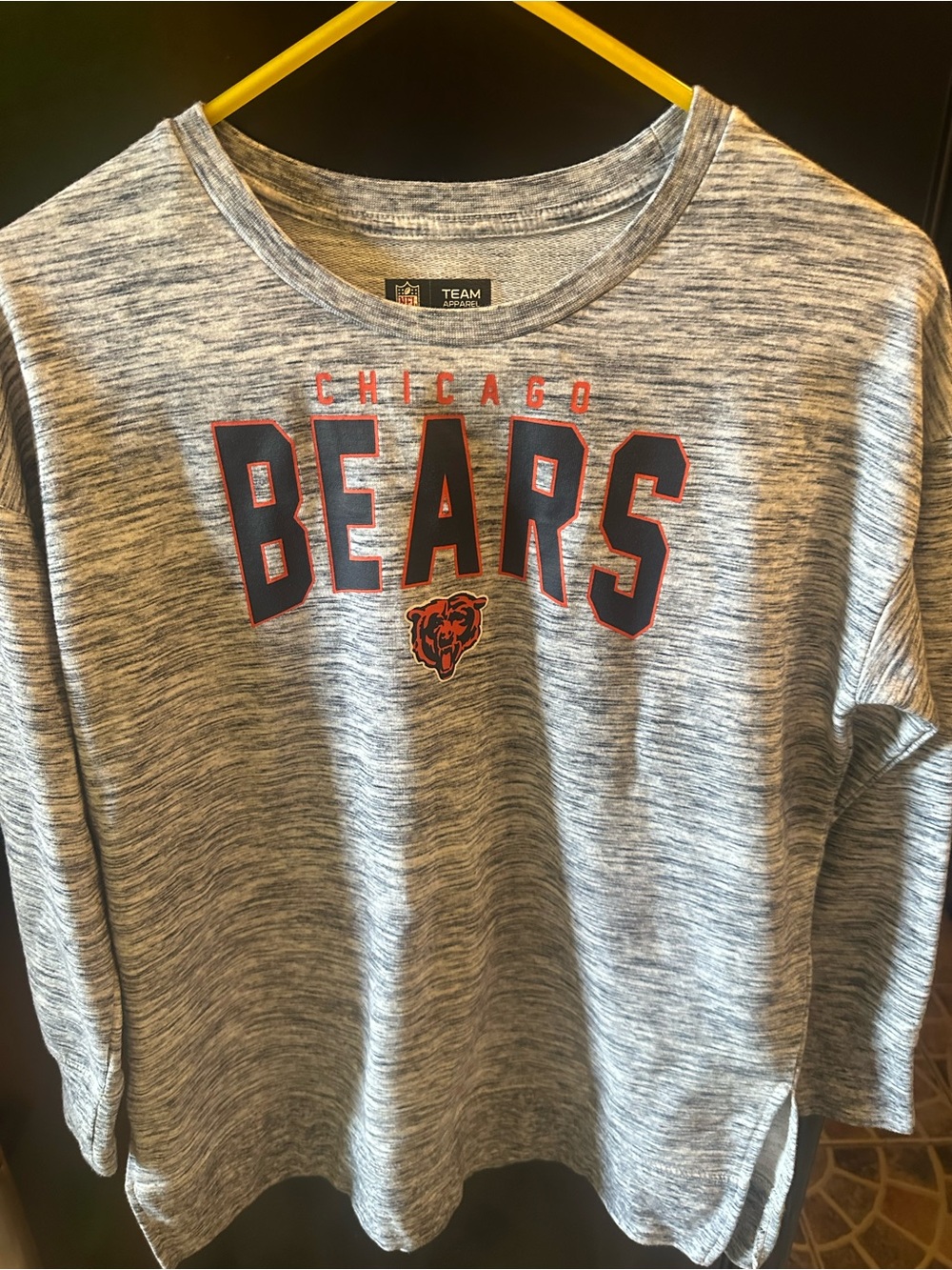 NFL Team Apparel Chicago Bears Gray Heathered Pullover Top - Women's Size Small